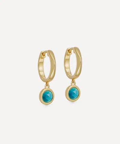 Astley Clarke 18ct Gold-plated Vermeil Silver Deco Faceted Turquoise Hoop Earrings
