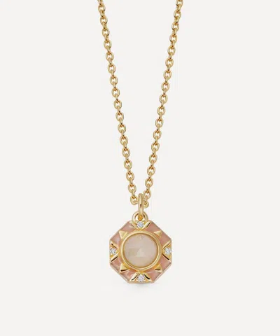 Astley Clarke 18ct Gold-plated Vermeil Silver Deco Moonstone Enamel Pendant Necklace