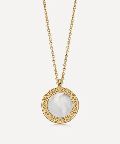 Astley Clarke 18ct Gold-plated Vermeil Silver Deco Mother Of Pearl Locket Necklace