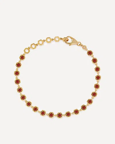 Astley Clarke 18ct Gold-plated Vermeil Silver Deco Red Garnet Tennis Bracelet