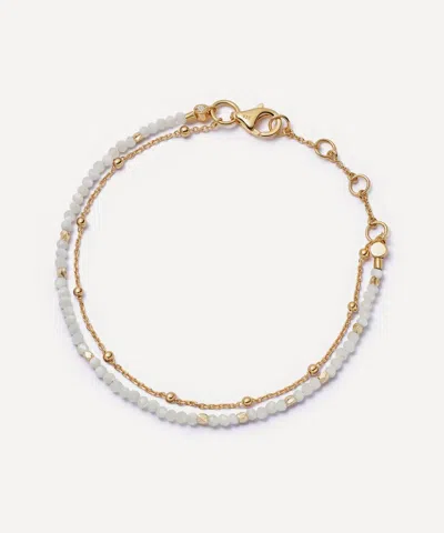 Astley Clarke 18ct Gold-plated Vermeil Silver Fine Biography Mother Of Pearl Bracelet