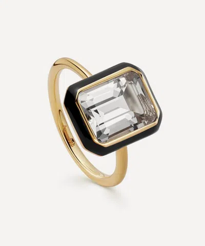 Astley Clarke 18ct Gold-plated Vermeil Silver Flare White Topaz Cocktail Ring