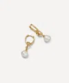 Astley Clarke 18ct Gold-plated Vermeil Silver Floe Pearl Drop Huggie Hoop Earrings