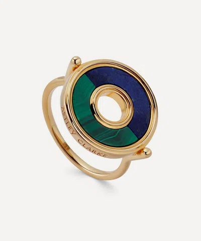 Astley Clarke 18ct Gold-plated Vermeil Silver Fuse Lapis And Malachite Ring