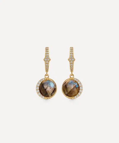 Astley Clarke 18ct Gold-plated Vermeil Silver Large Luna Labradorite Drop Earrings