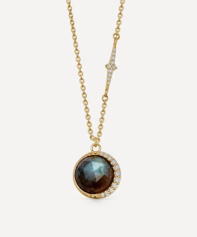 Astley Clarke 18ct Gold-plated Vermeil Silver Large Luna Labradorite Pendant Necklace