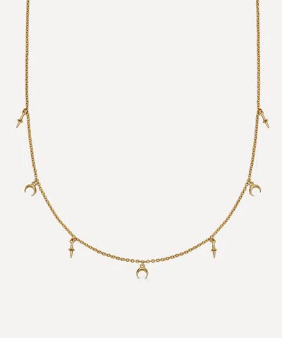 Astley Clarke 18ct Gold-plated Vermeil Silver Luna Crescent Station Necklace