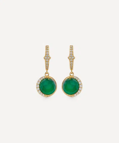 Astley Clarke 18ct Gold-plated Vermeil Silver Luna Green Chalcedony Drop Earrings