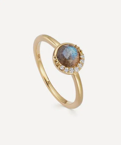 Astley Clarke 18ct Gold-plated Vermeil Silver Luna Labradorite Ring