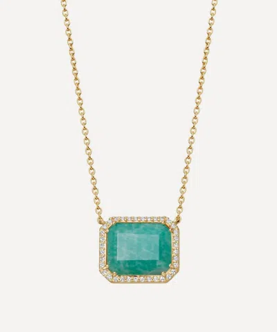 Astley Clarke 18ct Gold-plated Vermeil Silver Ottima Amazonite Slice Landscape Pendant Necklace