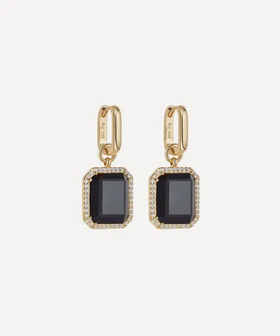 Astley Clarke 18ct Gold-plated Vermeil Silver Ottima Black Onyx Slice Drop Earrings