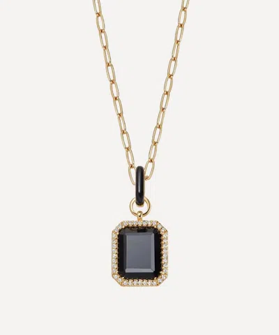 Astley Clarke 18ct Gold-plated Vermeil Silver Ottima Black Onyx Slice Enamel Pendant Necklace