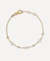 Astley Clarke 18ct Gold-plated Vermeil Silver Pearl And Sapphire Station Bracelet In Gold