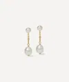 Astley Clarke 18ct Gold-plated Vermeil Silver Pearl Chain Stud Earrings In Gold