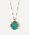 Astley Clarke 18ct Gold-plated Vermeil Silver Stilla Amazonite Locket Necklace In Gold