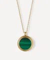 Astley Clarke 18ct Gold-plated Vermeil Silver Stilla Malachite Locket Necklace In Multi