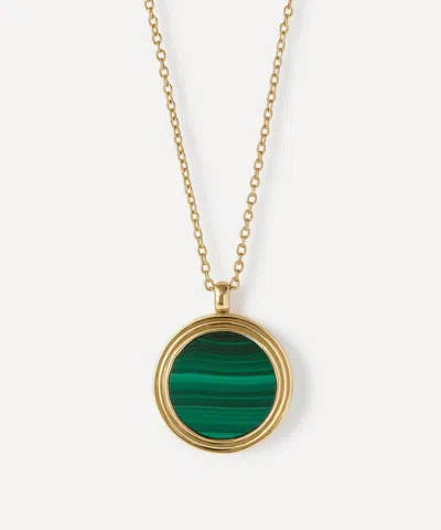 Astley Clarke 18ct Gold-plated Vermeil Silver Stilla Malachite Locket Necklace In Multi