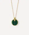 Astley Clarke 18ct Gold-plated Vermeil Silver Stilla Malachite Pendant Necklace In Green