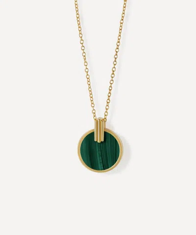 Astley Clarke 18ct Gold-plated Vermeil Silver Stilla Malachite Pendant Necklace In Multi