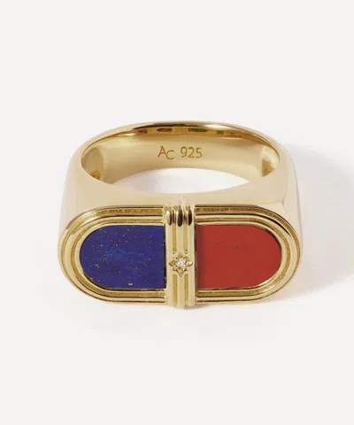 Astley Clarke 18ct Gold-plated Jasper Signet Ring X Laura Jackson