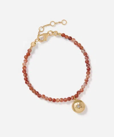 Astley Clarke 18ct Gold-plated Mini Biography Sun Agate Locket Bracelet