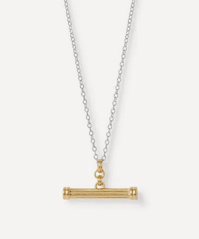 Astley Clarke 18ct Gold-plated Mixed Metal T-bar Necklace X Laura Jackson In Multi