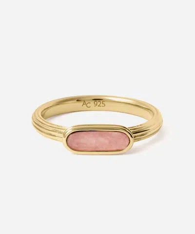 Astley Clarke 18ct Gold-plated Ridged Ring X Laura In Multi