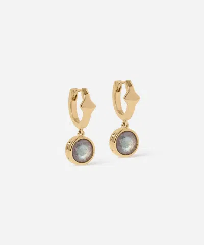 Astley Clarke 18ct Gold-plated Silver Luna Labradorite Huggie Hoop Earrings