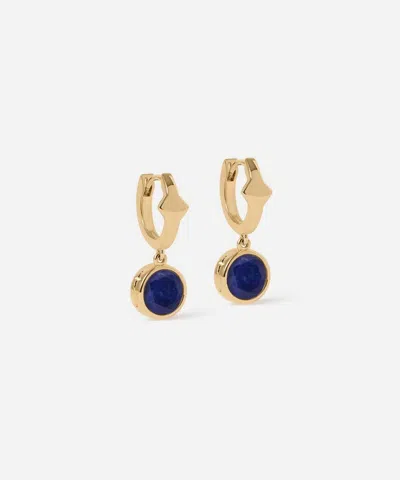 Astley Clarke 18ct Gold-plated Silver Luna Lapis Huggie Hoop Earrings