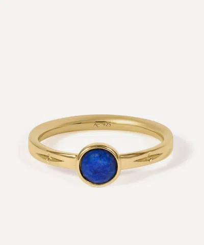 Astley Clarke 18ct Gold-plated Silver Mini Luna Lapis Ring