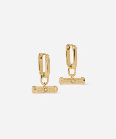 Astley Clarke 18ct Gold-plated T-bar Huggie Earrings X Laura Jackson