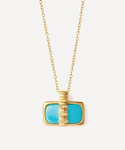Astley Clarke 18ct Gold-plated Vermeil Silver Aurora Ridge Turquoise Landscape Pendant Necklace