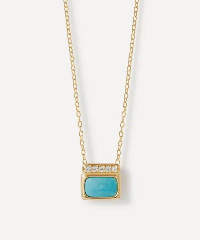Astley Clarke 18ct Gold-plated Vermeil Silver Aurora Ridge Turquoise Pendant Necklace