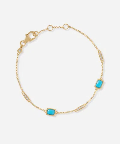 Astley Clarke 18ct Gold-plated Vermeil Silver Aurora Ridge Turquoise Station Bracelet