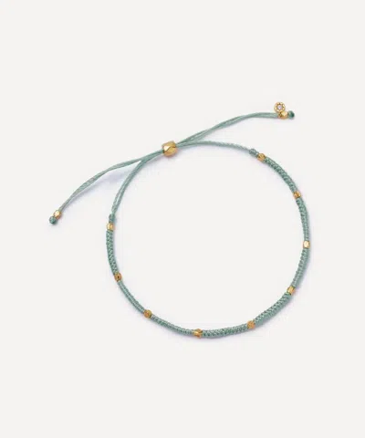 Astley Clarke 18ct Gold-plated Vermeil Silver Biography Peace Woven Bracelet In Green