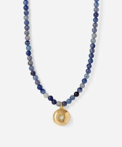 Astley Clarke 18ct Gold-plated Vermeil Silver Mini Biography Blue Aventurine Locket Necklace