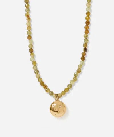 Astley Clarke 18ct Gold-plated Vermeil Silver Tiny Star Green Garnet Locket Necklace