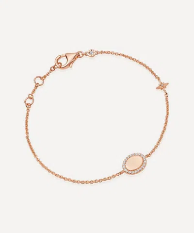 Astley Clarke 18ct Rose Gold-plated Vermeil Silver Pave Disc And Tiny Star Bracelet