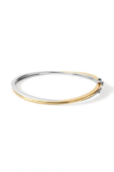 Astley Clarke Aurora Weave Mixed Metal Bangle In Gold