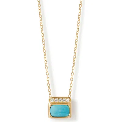 Astley Clarke Gold Aurora Ridge Turquoise Necklace In Pink