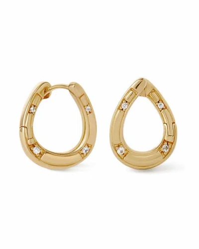 Astley Clarke Gold Biography Horseshoe Twist Hoop Earrings In White