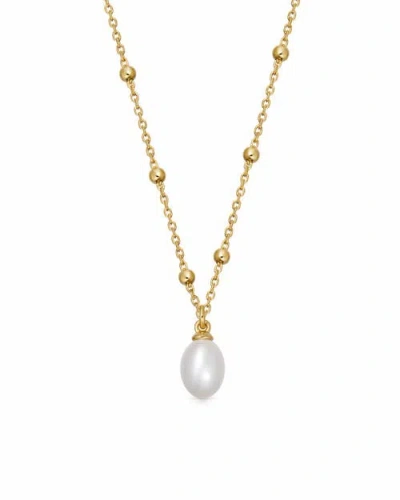 Astley Clarke Gold Biography White Pearl Pendant Necklace