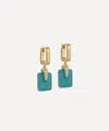 Astley Clarke Gold Deco Amazonite Huggie Drop Earrings