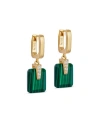Astley Clarke Gold Deco Malachite Drop Huggies Earrings In Gold