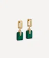 Astley Clarke Gold Deco Malachite Huggie Drop Earrings