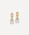 Astley Clarke Gold Deco Mother Of Pearl Huggie Drop Earrings