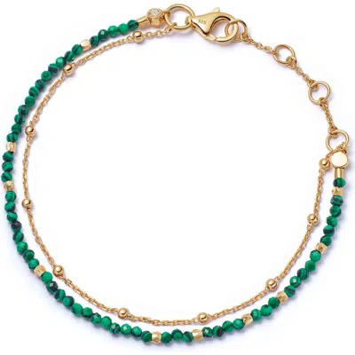 Astley Clarke Gold Fine Biography Malachite Bracelet In Green