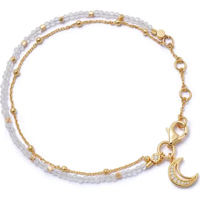 Astley Clarke Gold Fine Biography Moonstone Moon Bracelet