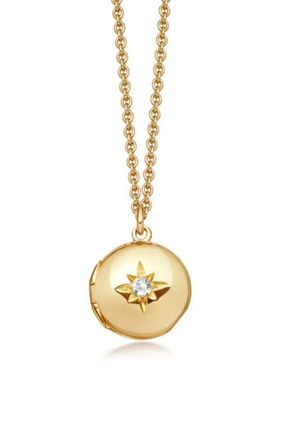 Astley Clarke Sapphire Biography Locket Necklace In Gold