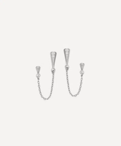 Astley Clarke Sterling Silver Deco Shard Chain Stud Earrings